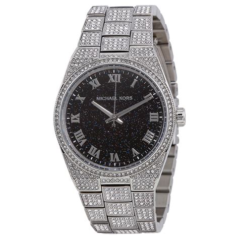 Michael Kors Channing Black Crystal Pave Stainless Steel